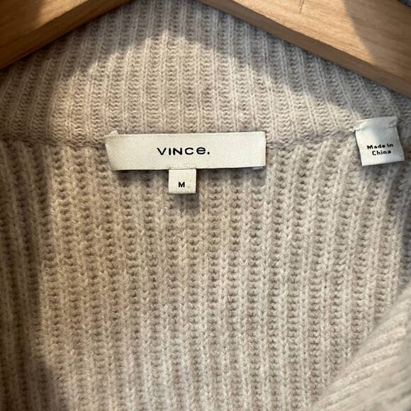 Vince Ribbed Half Zip Sweater Size Medium - Picture 9 of 12